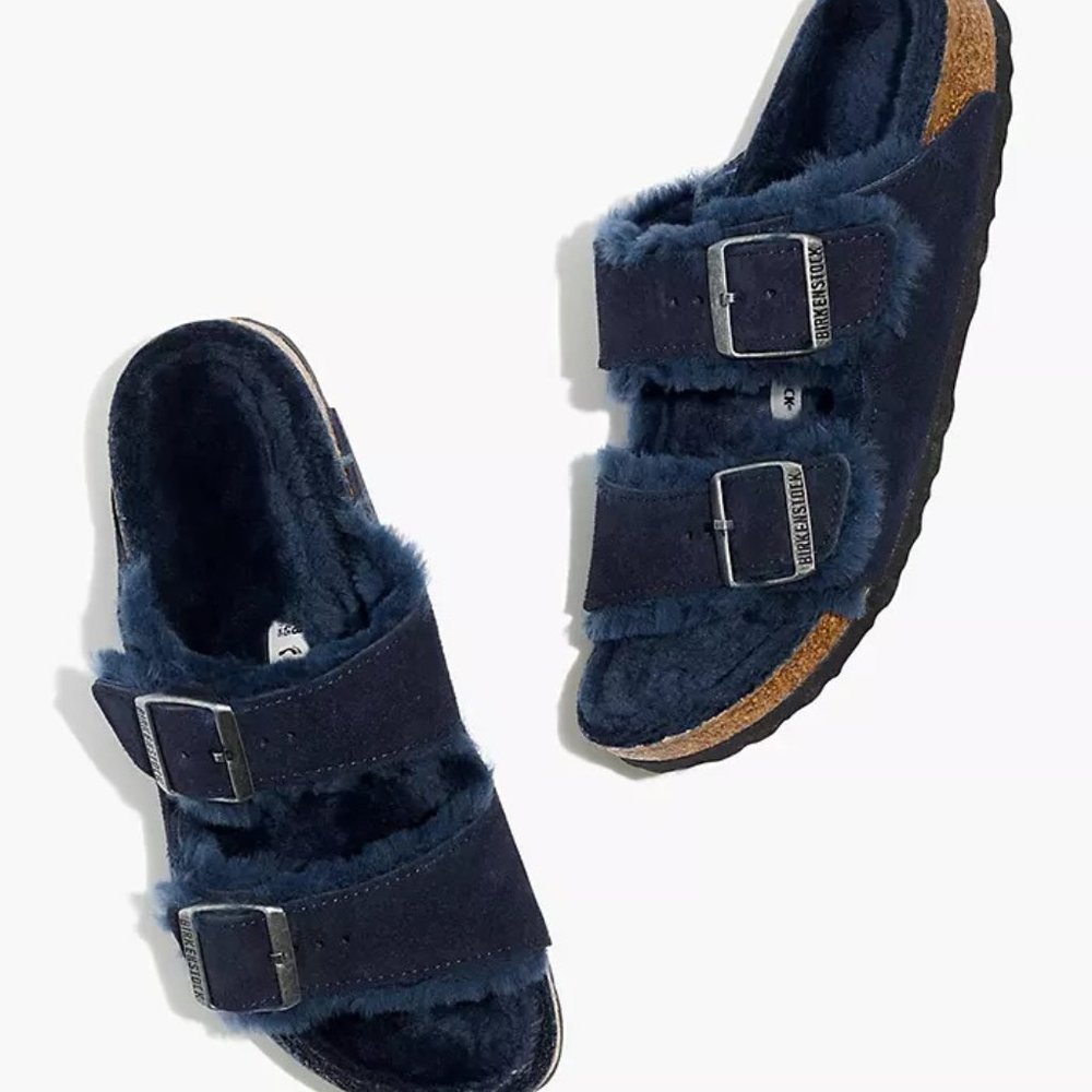NEW BIRKENSTOCK ARIZONA SHEARLING SANDALS